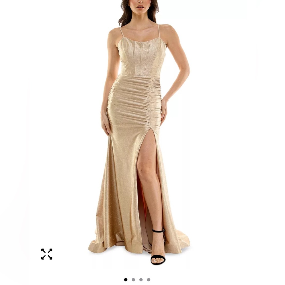 Honey and Rosie Gold Maxi Dress